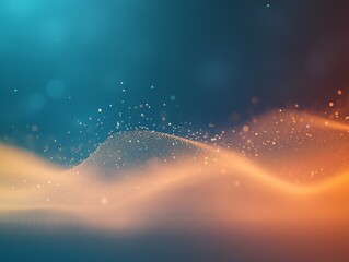 Aufkleber - A wide shot captures a dynamic abstract background, showcasing flowing particle waves that visualize sound, ideal for engaging presentations and creative projects