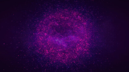 Poster - Glowing purple sphere with a cosmic texture on a dark background, resembling a star or energy source in deep space