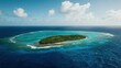 © RN 3540 - Aerial view of a tropical island surrounded by ocean.