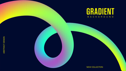 Horizontal cover template with abstract dynamic gradient swirls on dark background. For brochures, banners, posters, business cards, social media and more. Vector, for web and print. Just add a text.