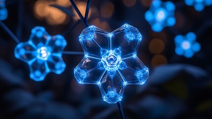 Wall Mural - A close up of an isolated carbon molecule structure background