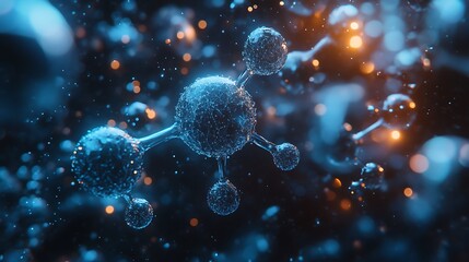 Wall Mural - A close up of an isolated carbon molecule structure background