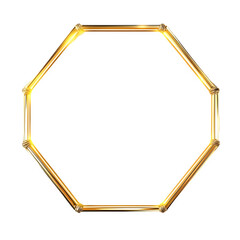 Poster - Shiny golden bamboo sticks forming an octagonal frame, isolated on transparent background, perfect for adding a touch of elegance