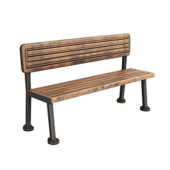 Poster - Wooden bench with metal legs isolated on transparent background, perfect for urban or park scenes