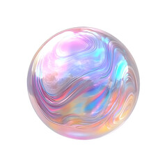 Leinwandbilder - Soap bubble floating with rainbow colors against a transparent background