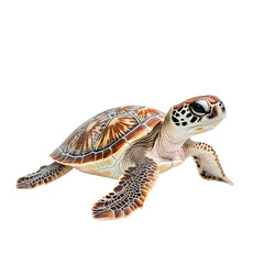 Poster - Sea turtle swimming gracefully with transparent background, ideal for marine life projects
