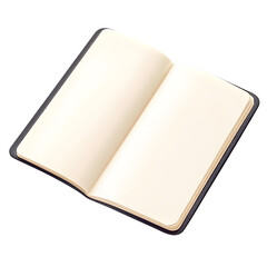Poster - Blank notebook with open pages, encouraging creativity and note-taking on a see-through background