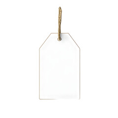 Poster - Blank white price tag with string on transparent background, perfect for personalization