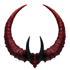 Poster - Sinister devil horns in a circle, creating a chilling and eerie mood, isolated on a transparent background