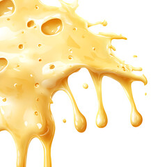 Leinwandbilder - Yellow viscous liquid creating dynamic movement and texture as it splashes and drips on a clear background