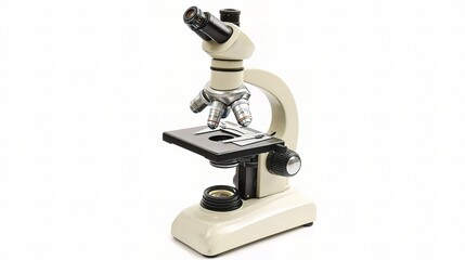 Poster - classic laboratory microscope isolated on white background
