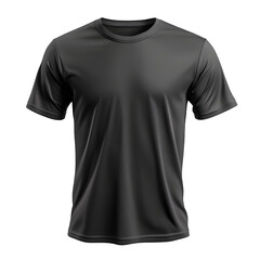 Poster - 3d rendered photorealistic black t-shirt with short sleeves and a round collar, ideal for displaying designs or logos