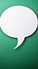 Poster - A vibrant speech bubble set against a lush green backdrop, encouraging conversation and enhancing communication in a playful and artistic manner.