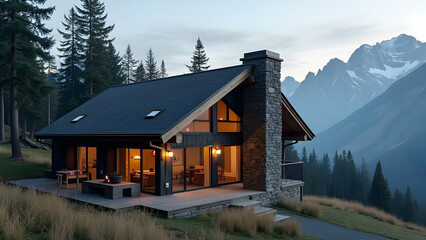 Wall Mural - Cozy house in the mountains