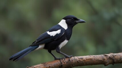 Black and white bird perched on a branch. (1)