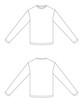 © evgenia_lo - Basic long-sleeve T-shirt with a crew neck and straight hem depicted as a minimalist technical sketch