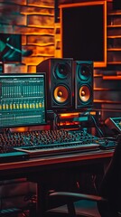 Poster - Modern Audio Production Facility with Professional Sound Engineering Setup : Generative AI
