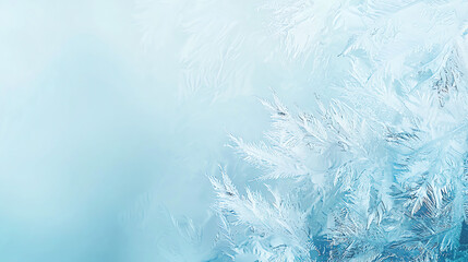 Naklejka na meble Glass texture with intricate patterns against a soft pale blue backdrop creates a calming and ethereal atmosphere