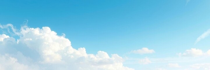 whimsical retro sky pattern featuring fluffy white clouds and vibrant blue skies, soft pastels, blue