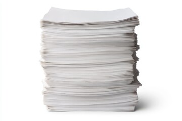 Fototapete - Large stack of blank white paper sheets in high pile