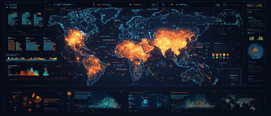 Poster - Futuristic urban environmental monitoring dashboard a data visualization interface