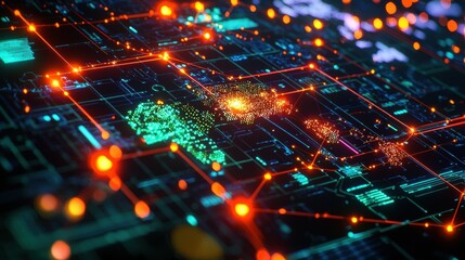 Poster - Global supply chain connectivity holographic visualization and digital network insights