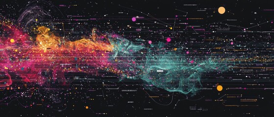 Poster - Exploring satellite communication dynamic visualization in an abstract cosmic realm