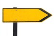 © Space Priest - Empty yellow arrow sign on black post with weathered texture