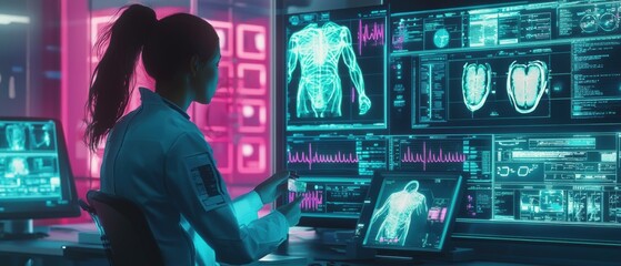 Poster - Enhancing patient care a high-tech healthcare system with doctor expertise in a futuristic world