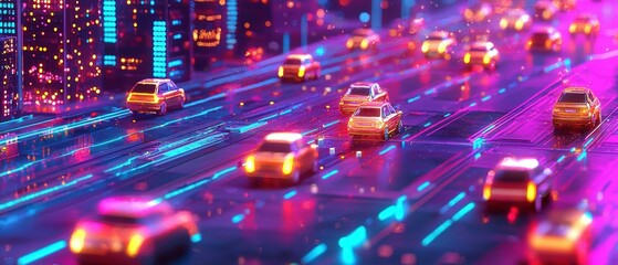 Poster - Dynamic infographic iot vehicle interaction in urban high-tech environments