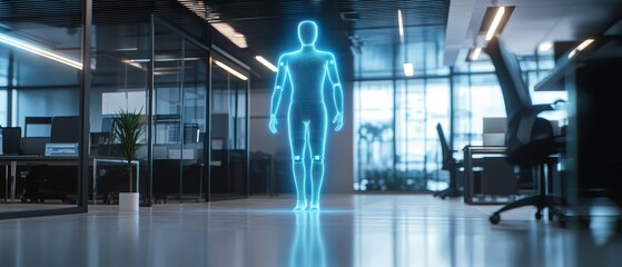 Poster - Interactive experience ai hologram chatbot for future technology in virtual spaces