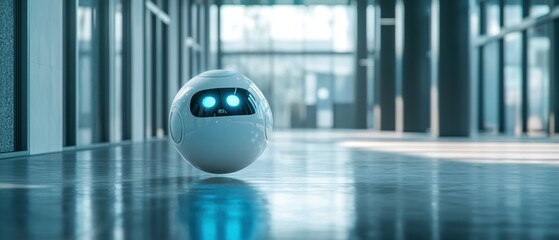 Poster - Futuristic ai hologram chatbot interaction a digital experience from an observer's perspective