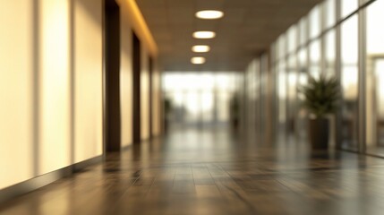 Poster - Modern office corridor with natural light and contemporary design