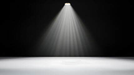 Poster - Spotlight Beam Shining on Empty Stage with Dark Background
