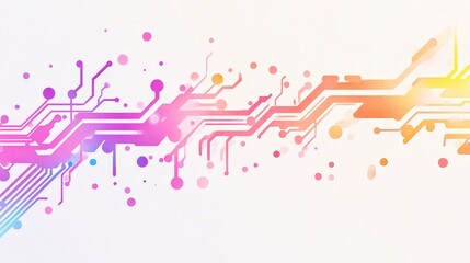 Poster - Abstract Technology Background with Colorful Circuit Design Elements