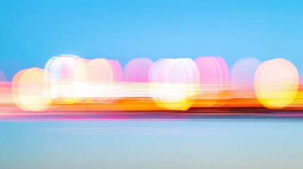 Poster - Colorful Abstract Light Trails and Bokeh Effect in Motion Photography