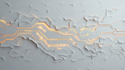 Poster - Abstract Technology Background with Illuminated Lines and Texture