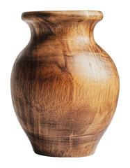 Wall Mural - Handcrafted wooden vase with elegant curves, cut out - stock png.