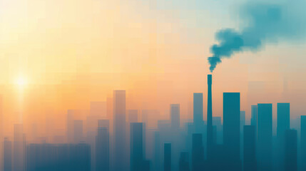 Wall Mural - Modern sustainable business concept illustrating climate change policy initiatives and carbon trading solutions, demonstrating corporate commitment to environmental protection and green future.