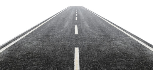 open road stretching into the horizon ahead, cut out - stock png.