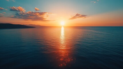 Canvas Print - Vibrant sunset over calm ocean waters. (1)