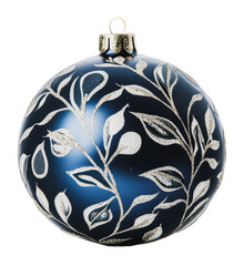 Wall Mural - ornate blue and silver holiday ornament design, cut out - stock png.