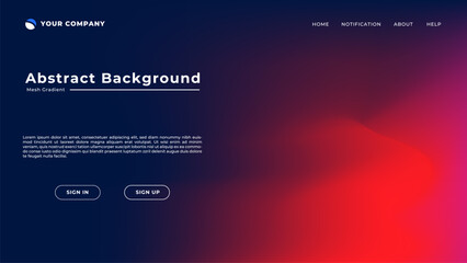Wall Mural - Mesh gradient abstract background for your landing page design. Minimal background for website designs