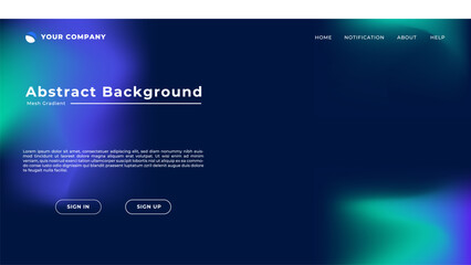 Wall Mural - Mesh gradient abstract background for your landing page design. Minimal background for website designs