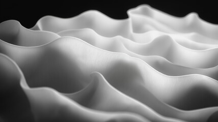 Poster - A white fabric with a wave pattern