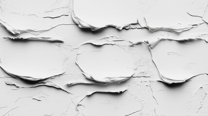 Poster - The image is a white background with a lot of white paint splatters on it. The splatters are in various shapes and sizes, creating a sense of chaos and disorder. Scene is one of disarray and confusion