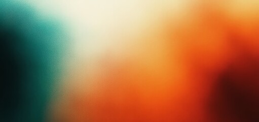 Poster - Abstract Gradient Background with Teal Orange Beige and Green Colors Seamless Texture