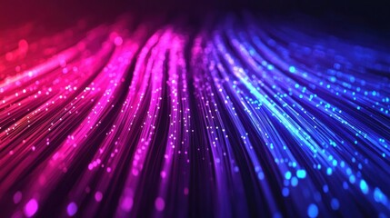 Poster - Dynamic Abstract Fiber Optics Composition in Vivid Colors
