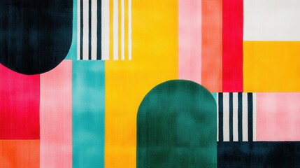 Poster - Colorful Geometric Abstract Rug Patterns for Design