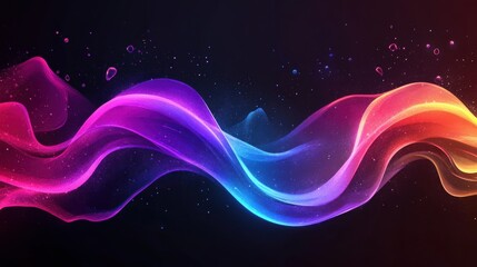 Aufkleber - Glowing Abstract Water Splashes in Vibrant Colors